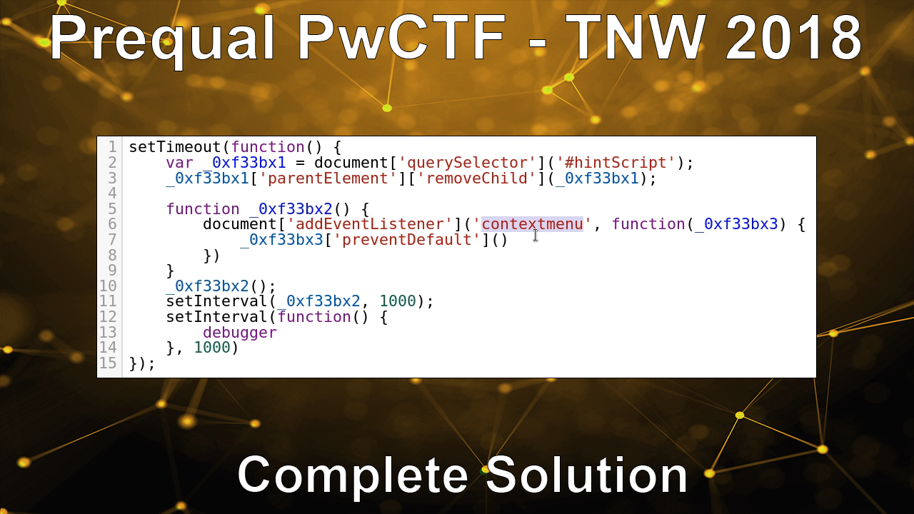 Prequal PwCTF – TNW 2018 – Complete Solution