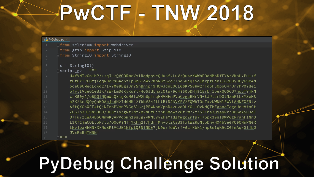 PwCTF – TNW 2018 – PyDebug Challenge Solution